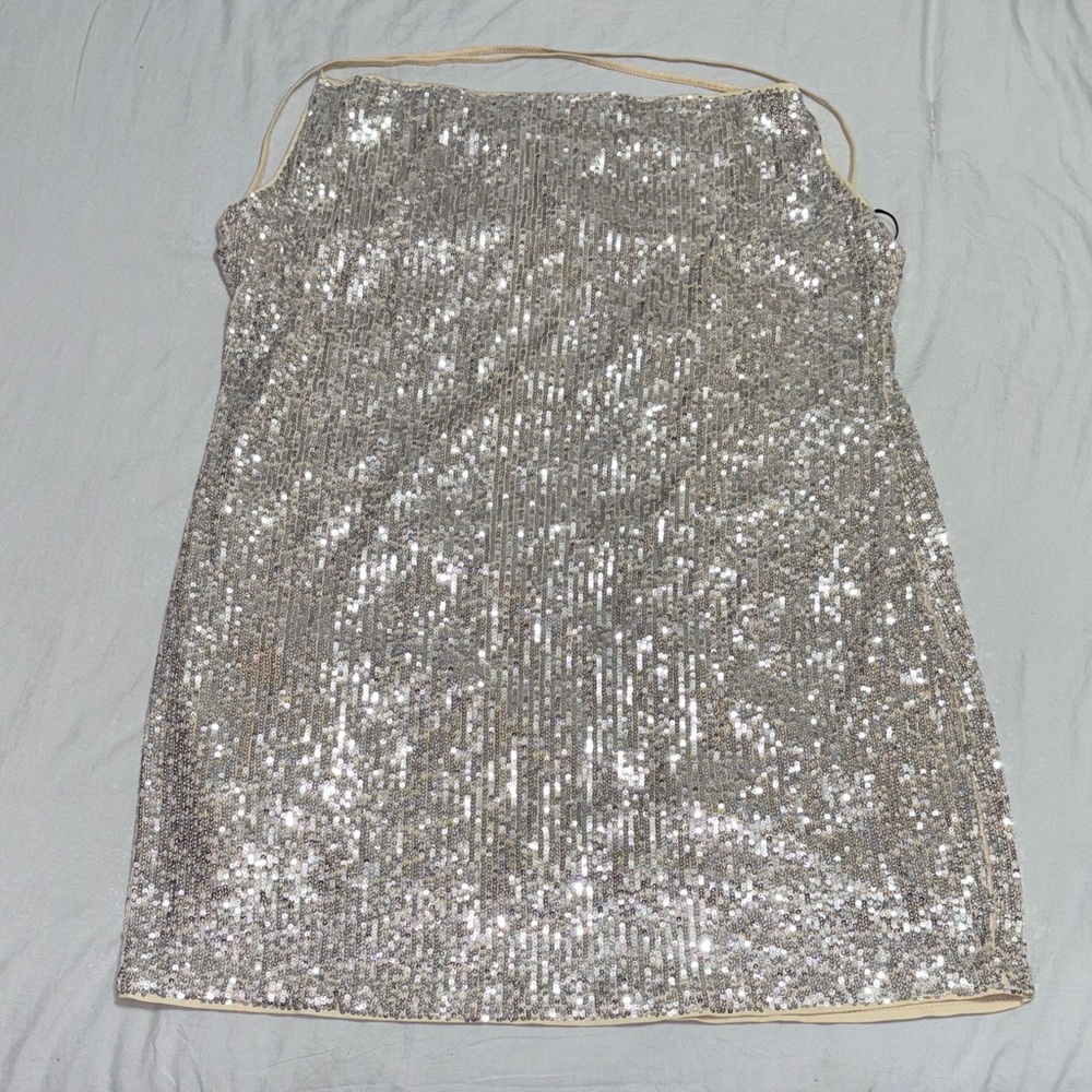 H&M Silver Sequin Mini Dress
